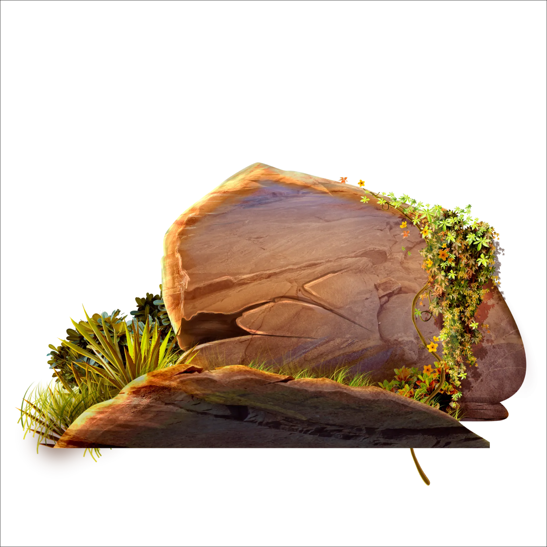 Rock Landscape, stone, stone, grass, stone Age png